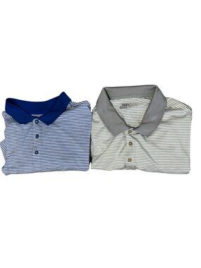 Nike Golf Men's Polo Shirt Lot of 2 Dri-Fit Victory Stripe Short Sleeve Size 3XL